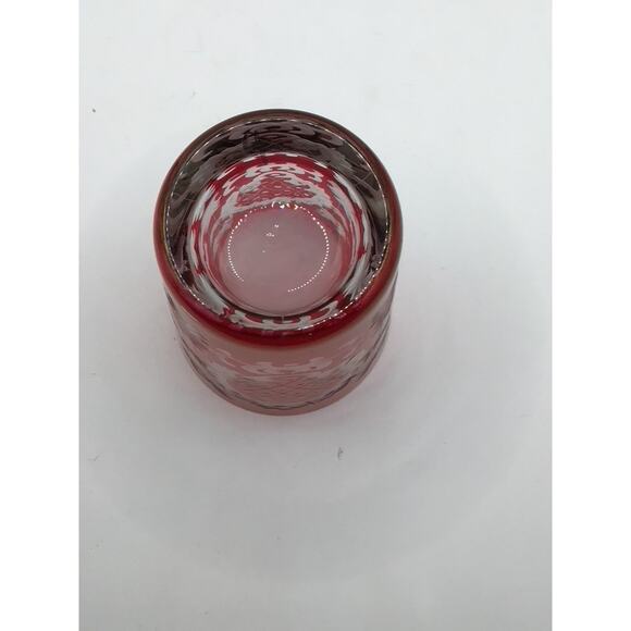 Antique Egermann Bohemian Czech Ruby Cut to Clear Flip Glass Vase (AS-IS) - Picture 7 of 8